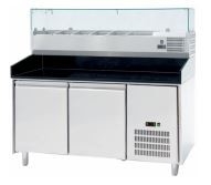 Komersial Stainless Steel Adonan Pizza Persiapan Freezer Pizza Counter Chilier