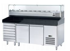 Komersial Stainless Steel Adonan Pizza Persiapan Freezer Pizza Counter Chilier