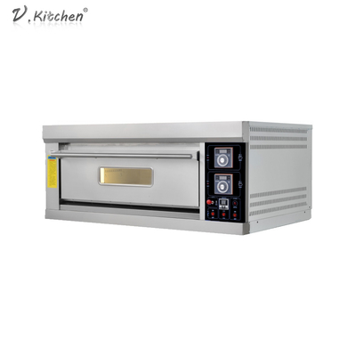 Konveksi Meja Oven Gas Dek Tunggal 60kw Untuk Pizza