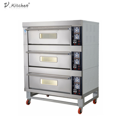 Konveksi Meja Oven Gas Dek Tunggal 60kw Untuk Pizza
