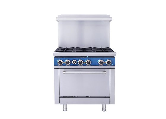 14.6 Peralatan Dapur Restoran Gkw 36-Inch 6-Open Burner Dengan Oven
