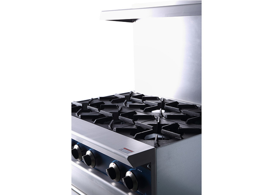 14.6 Peralatan Dapur Restoran Gkw 36-Inch 6-Open Burner Dengan Oven