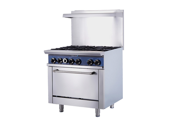 14.6 Peralatan Dapur Restoran Gkw 36-Inch 6-Open Burner Dengan Oven
