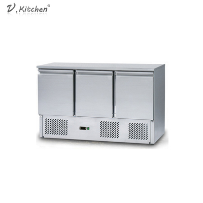 390L Peralatan Pendingin Komersial 3 Pintu Counder Chiller