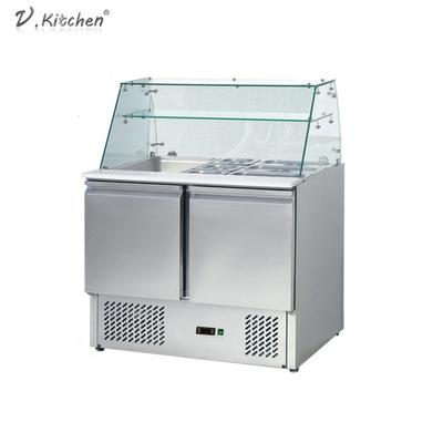 390L Peralatan Pendingin Komersial 3 Pintu Counder Chiller