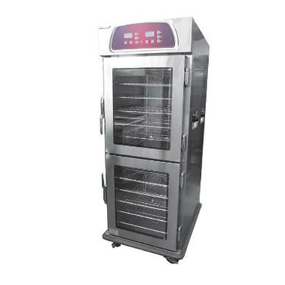 E-DBW-12B-21E Electric Buffet Cart komersial Double Glass Door 24 Layers Food Warmer Cart